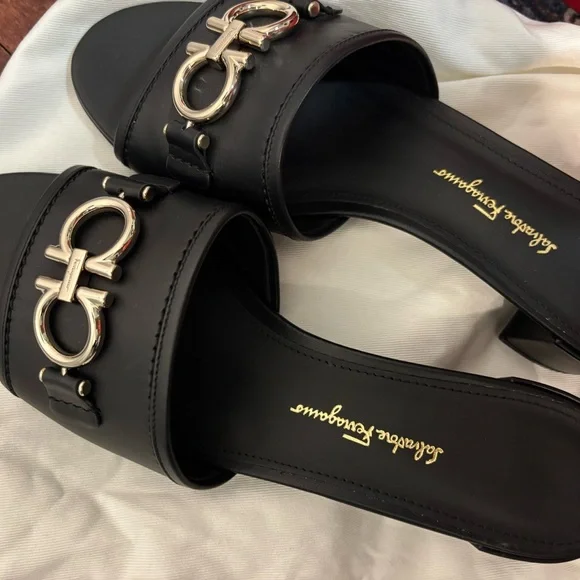 Salvatore Ferragamo Black Leather Mules - Picture 3 of 8